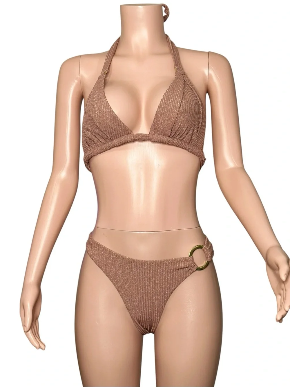 MONDAY SWIMWEAR 3PC Morocco Top (V), Hanalei Top (V) & Bronte Bottom (M) - Mauve